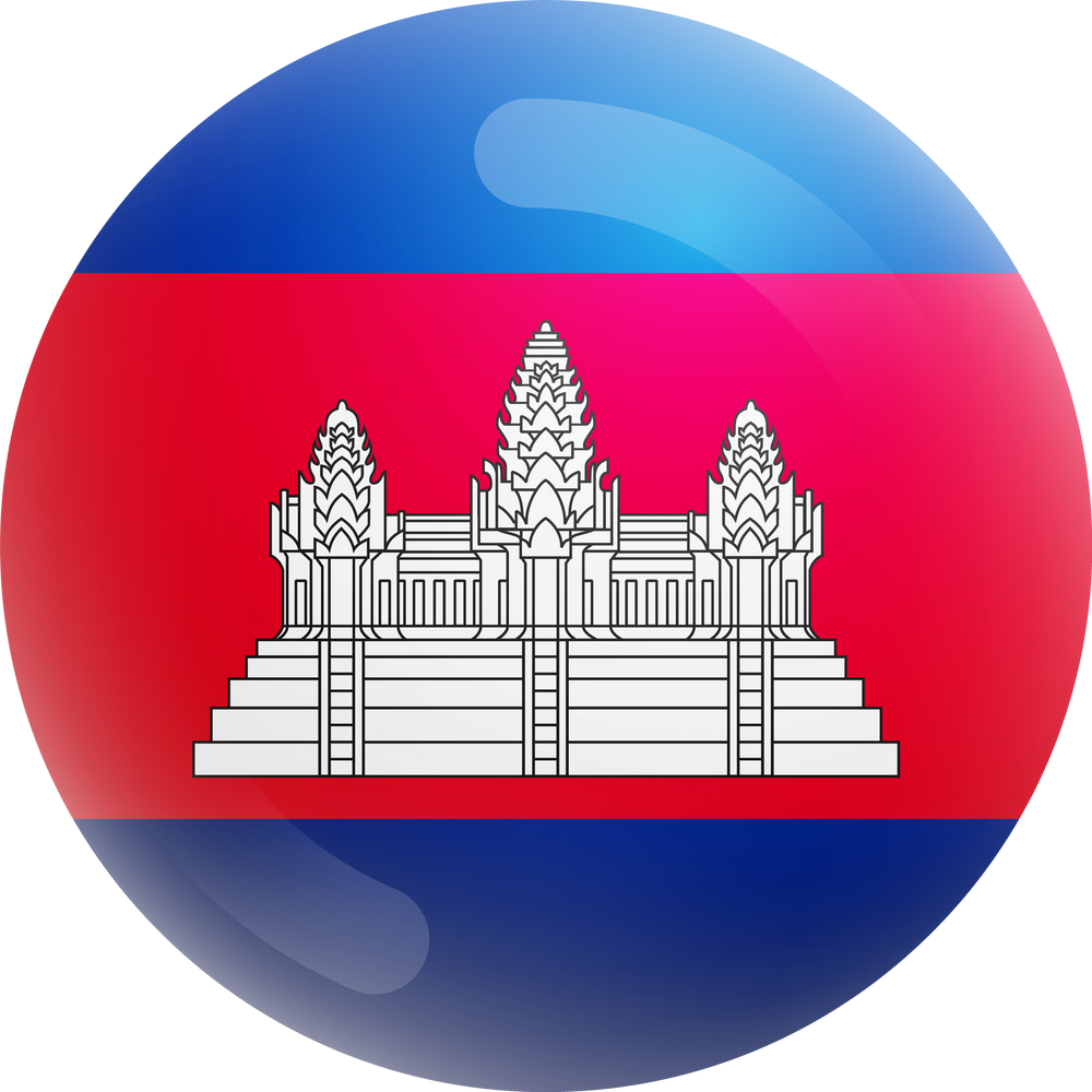 Cambodia National Flag 3D Circle 